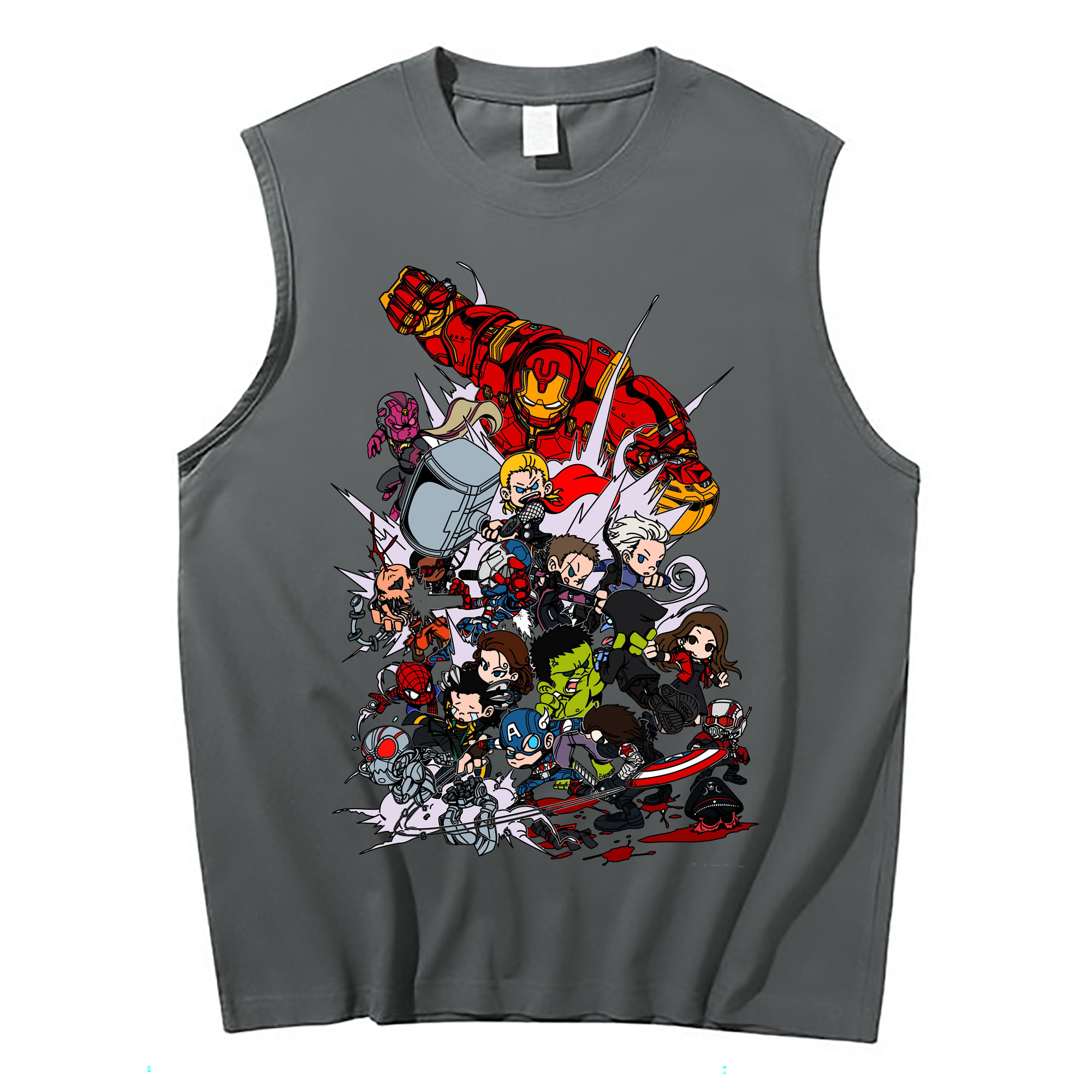 （画像用） アベンジャーズ The Avengers コットン100％タンクトップ（フロントプリント）